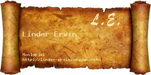 Linder Ervin névjegykártya