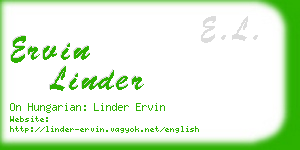 ervin linder business card